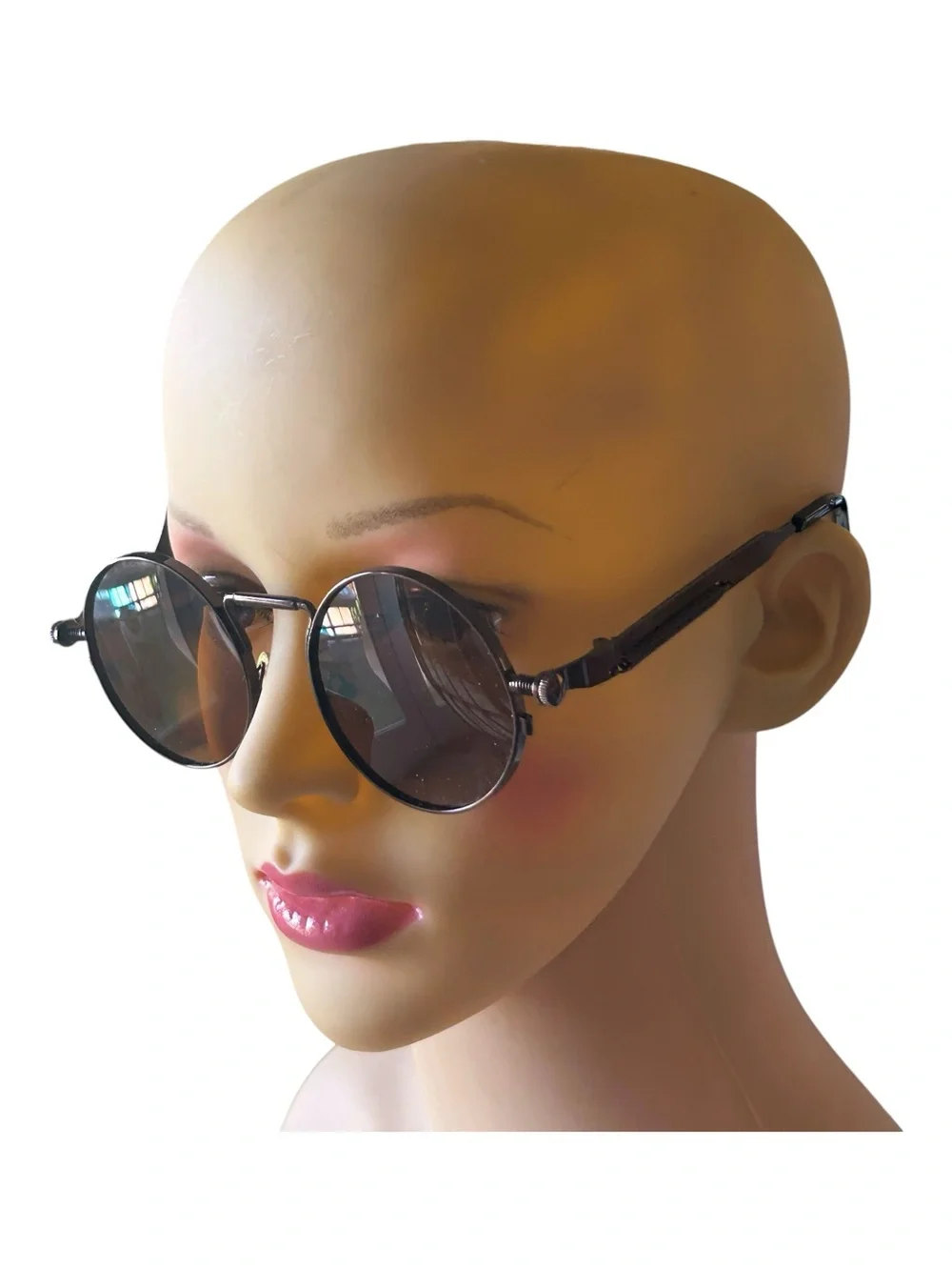 Retro Round Alloy Exposed Spring Loaded Shades Sunglasses
